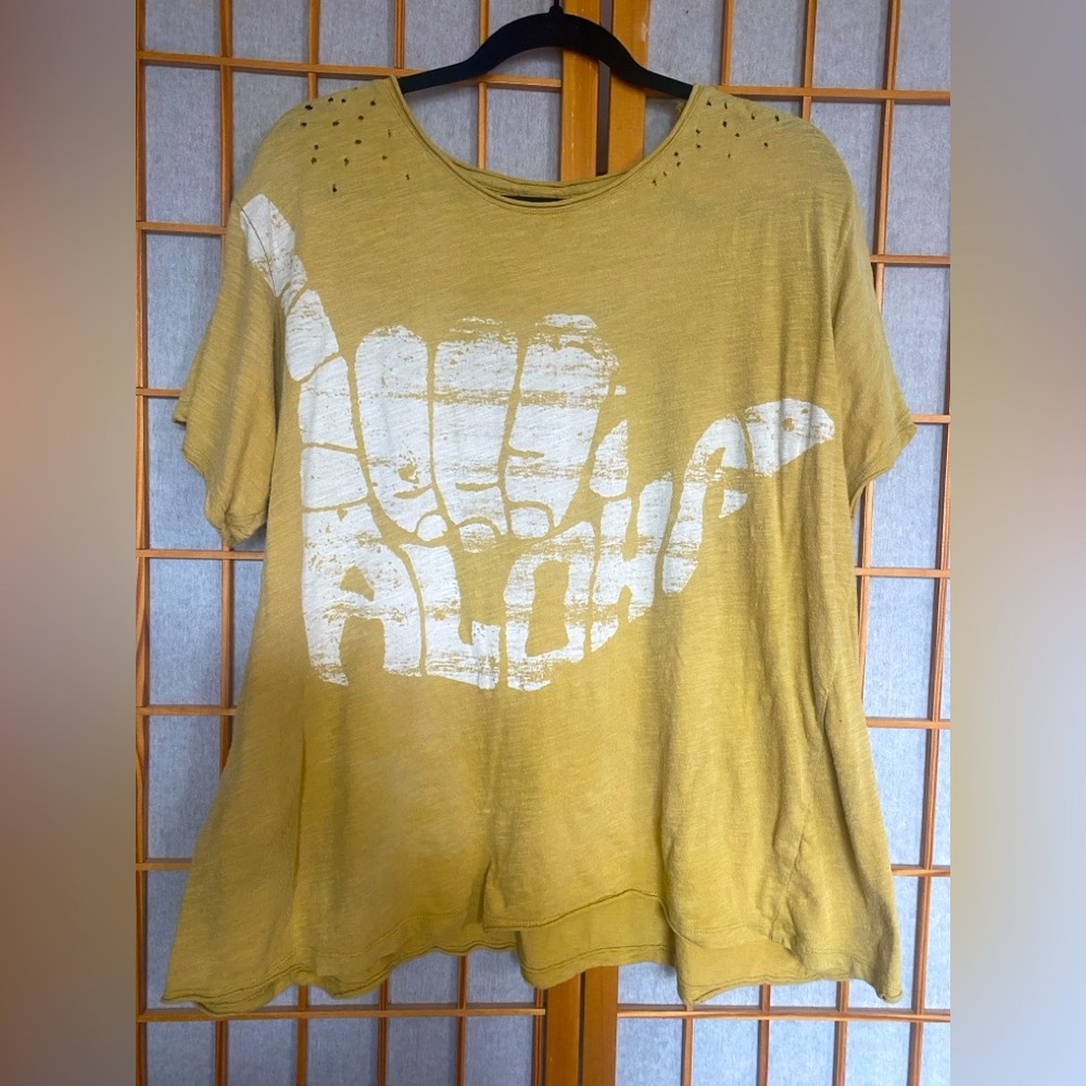 Yellow Aloha Graphic T-Shirt